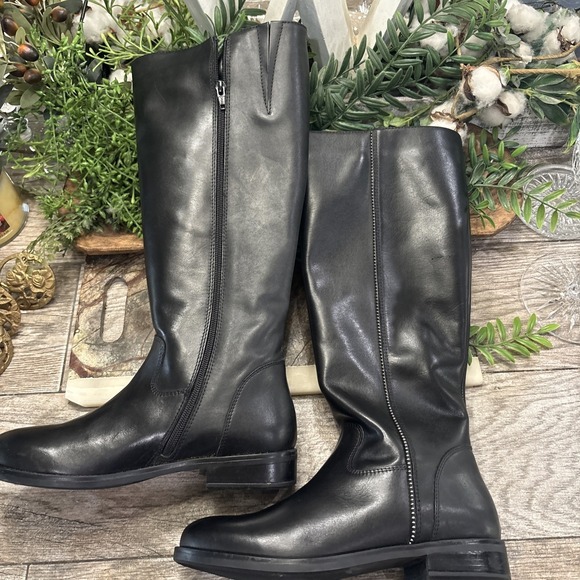 Italian Shoemakers leather Knee Boot 8 - Picture 1 of 5